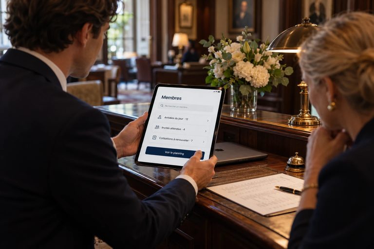 Présentation d'une application de gestion des membres à l'accueil d'un club